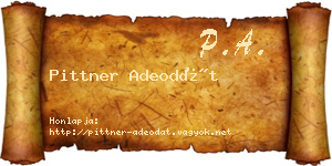 Pittner Adeodát névjegykártya